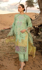 Maria.B - 3PC Heavy Embroidered ChickanKari Lawn Suit Embroidered ChickanKari Organza Dupatta