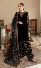 Baroque - 3PC  Velvet Embroidered Suit