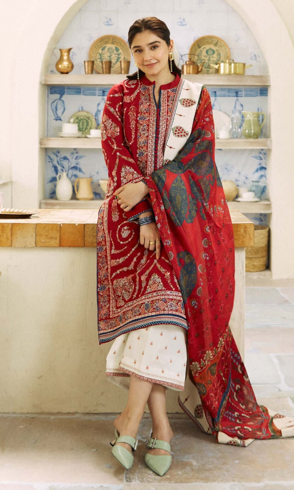 Zara Shah Jahan 3PC Heavy Embroidered Lawn Suit With Printed Duppata