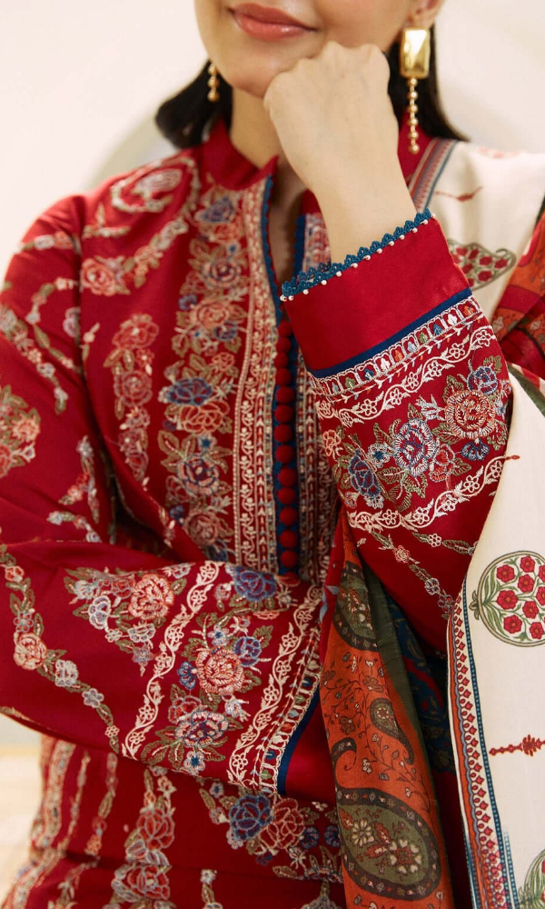 Zara Shah Jahan 3PC Heavy Embroidered Lawn Suit With Printed Duppata