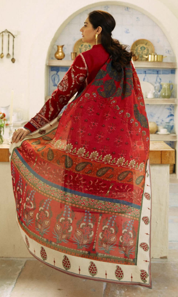 Zara Shah Jahan 3PC Heavy Embroidered Lawn Suit With Printed Duppata