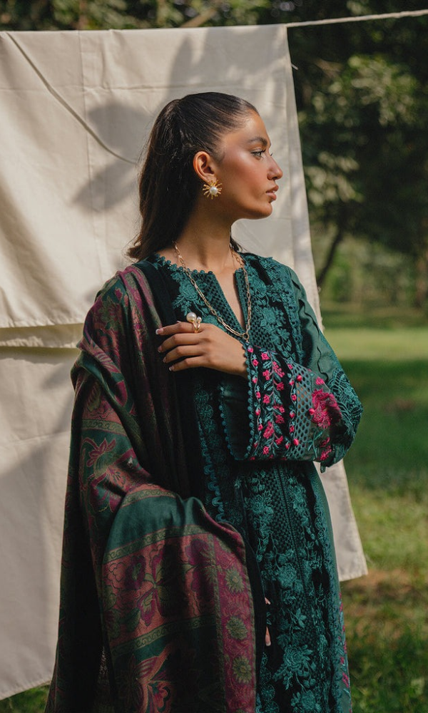 Maria.B 3PC Embroidered Lawn Shirt with Printed Dupatta
