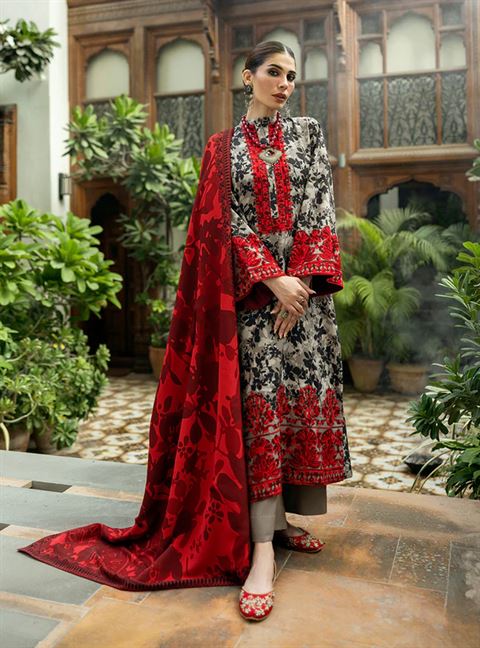 Zainab Chotani - 3PC Embroidered Lawn Suit with Print lawn Duppata