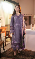 Maria.b - 3PC Embroidered Chickenkari Lawn Suit              jD. 2680