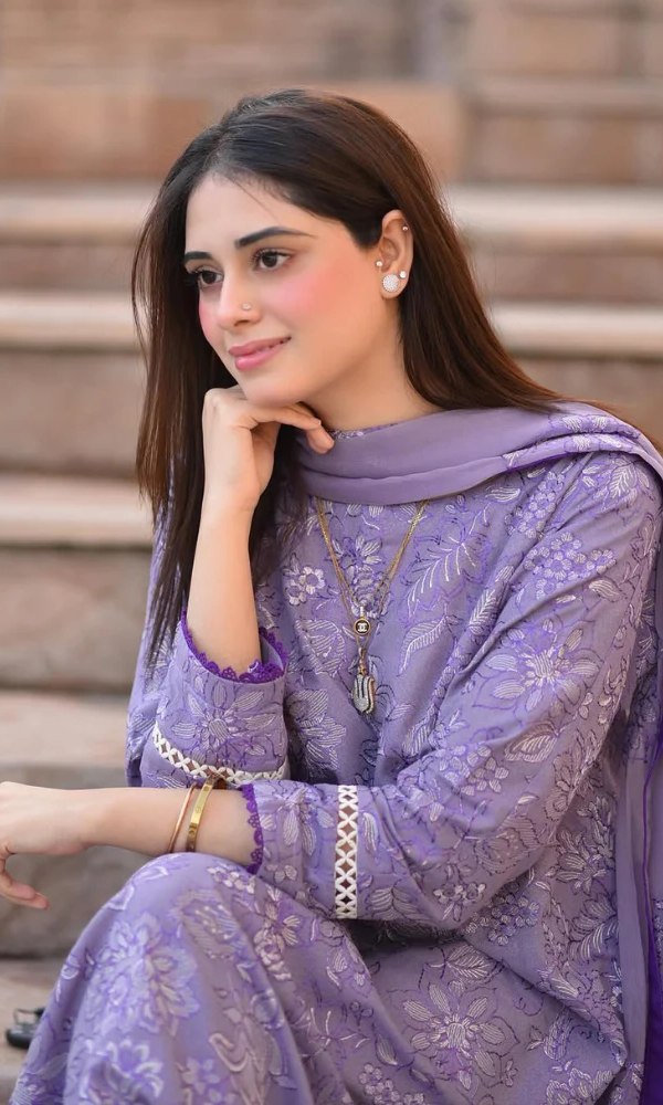 Maria.b 3PC - Heavy Embroidered Lawn Suit ( Full Embroidered Chiffon Dupatta ) MRB#1071