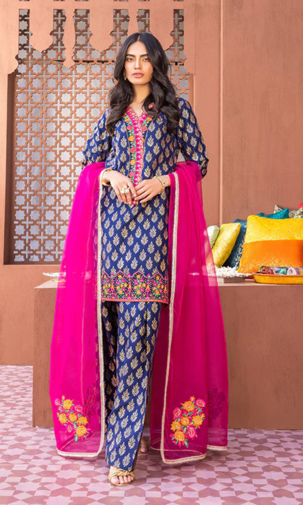 Maria.b 3PC - Digital Printed Embroidered Lawn Suit ( Fine Printed Lawn Dupatta )