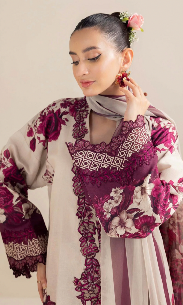 Maria.b 3PC - Digital Printed Embroidered Lawn Suit ( Printed Lawn Dupatta )