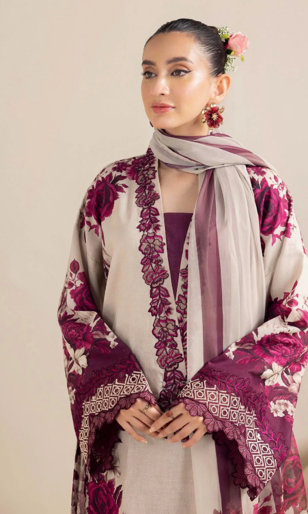 Maria.b 3PC - Digital Printed Embroidered Lawn Suit ( Printed Lawn Dupatta )