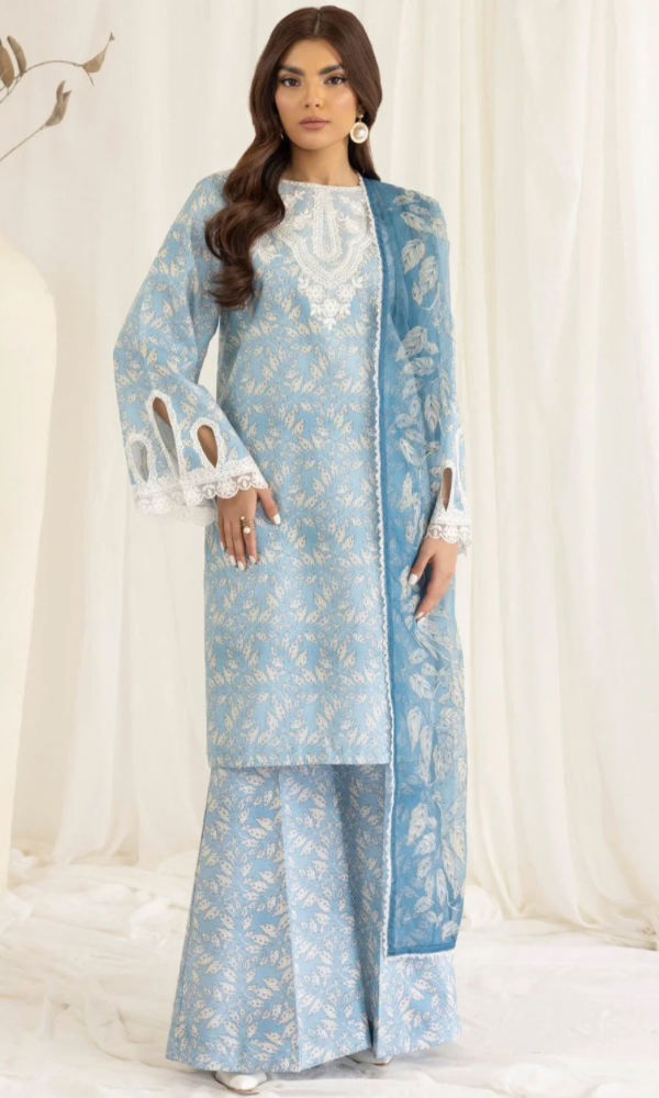 Maria.b 3PC - Digital Printed Embroidered Lawn Suit ( Fine Printed Silk Dupatta )