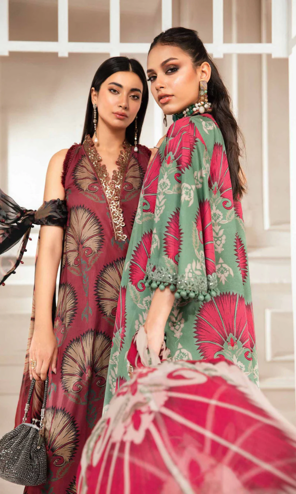 Maria.b 3PC - Digital Printed Lawn Suit ( Printed Voil Dupatta )
