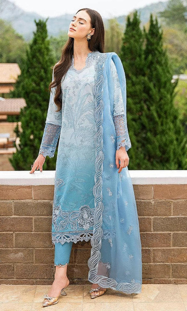 Maria.B - 3PC Heavy Embroidered Lawn Suit With Four Sided Embroidered Organza Dupatta