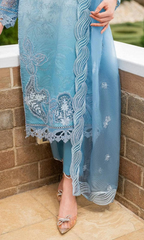 Maria.B - 3PC Heavy Embroidered Lawn Suit With Four Sided Embroidered Organza Dupatta