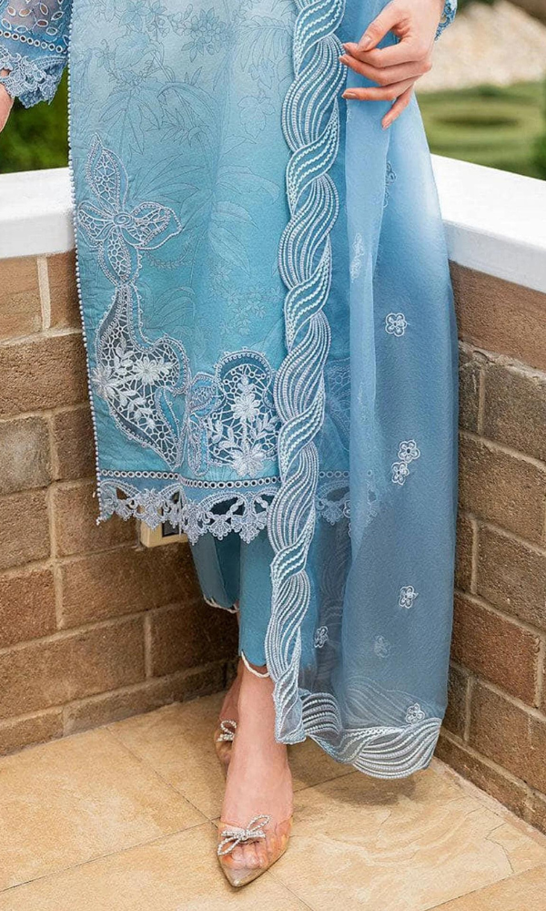Maria.B - 3PC Heavy Embroidered Lawn Suit With Four Sided Embroidered Organza Dupatta