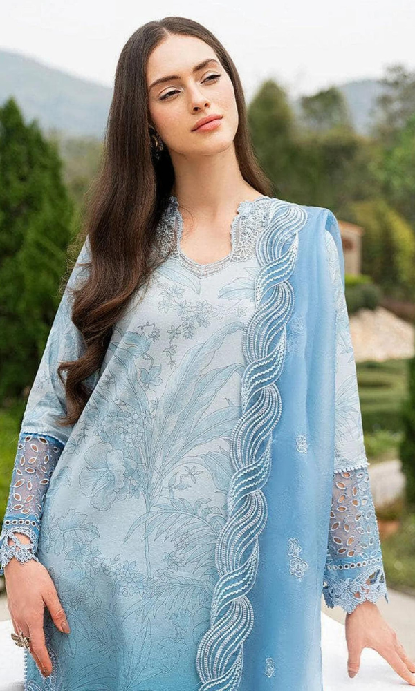 Maria.B - 3PC Heavy Embroidered Lawn Suit With Four Sided Embroidered Organza Dupatta