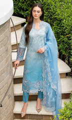 Maria.B - 3PC Heavy Embroidered Lawn Suit With Four Sided Embroidered Organza Dupatta
