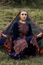Hussain Rehar - 3PC Embroided Dhanak Fabric Shirt With Embroided Dhanak shawl
