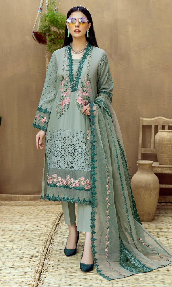 Bareeze - 3PC Chickan Kari Embroidered Lawn Suit
