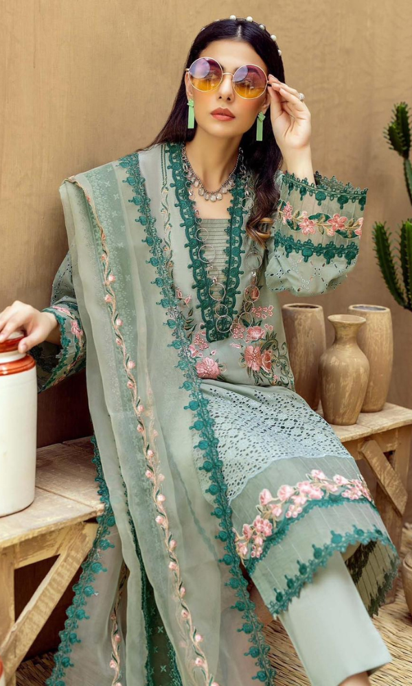 Bareeze - 3PC Chickan Kari Embroidered Lawn Suit