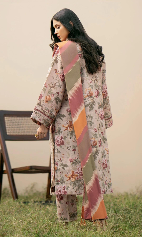 Baroque 3PC - Digital Printed Lawn Suit Printed Lawn Dupatta