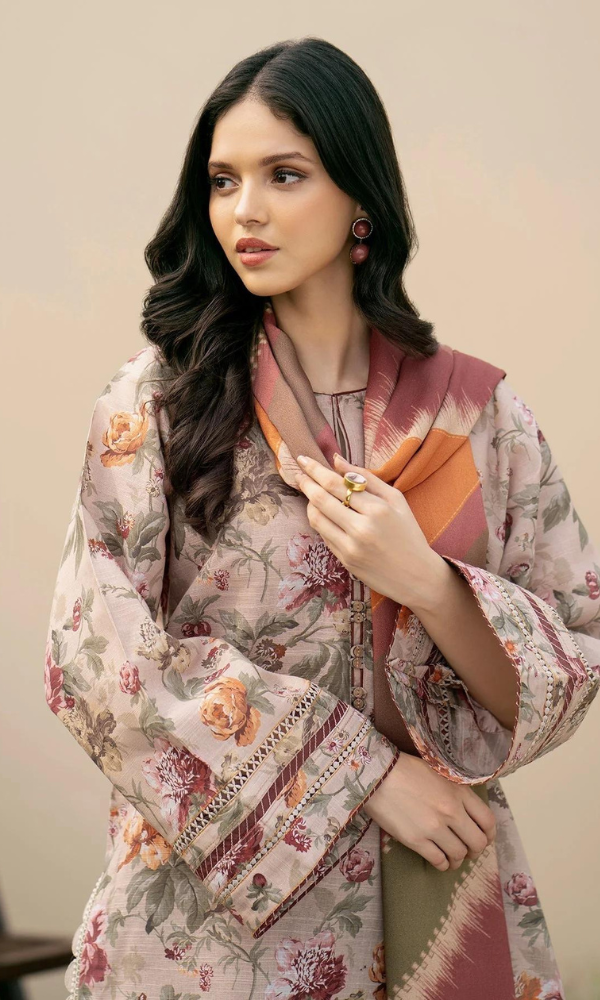 Baroque 3PC - Digital Printed Lawn Suit Printed Lawn Dupatta