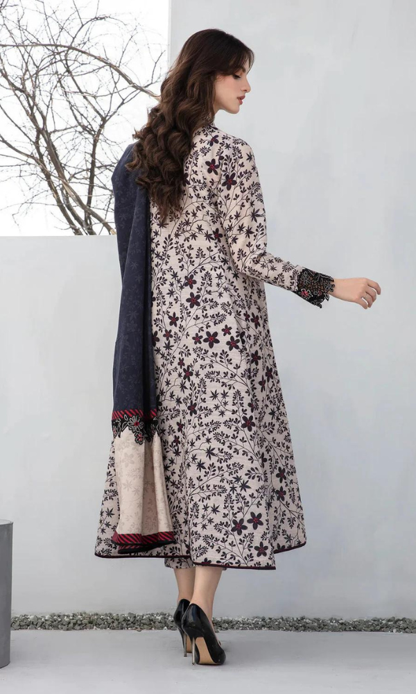 Baroque 3PC - Digital Printed Khaddar Suit Printed Khaddar Dupatta