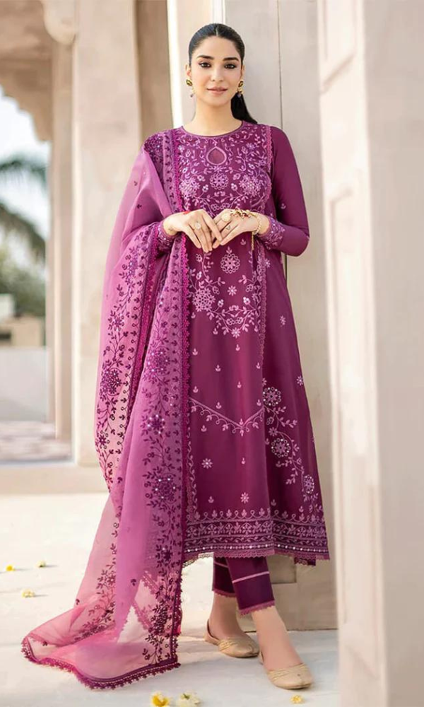 Asim Jofa - 3PC Embroidered Lawn  Suit -