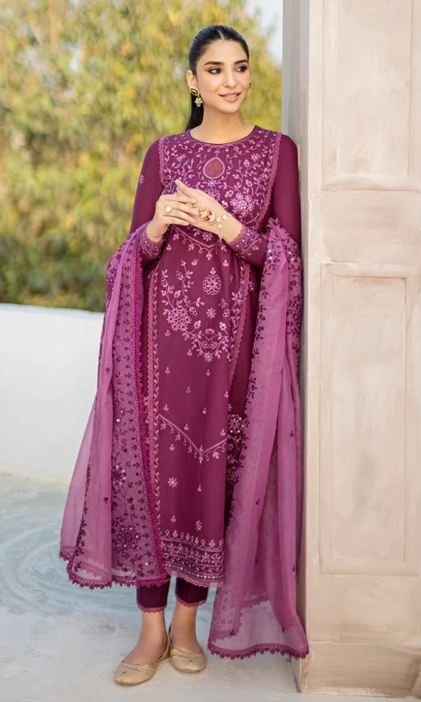 Asim Jofa - 3PC Embroidered Lawn  Suit -