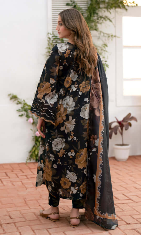 Baroque 3PC - Digital Printed Lawn Suit  Printed Lawn Dupatta