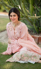 Maria B. - 3PC Lawn Chicken Kari Heavy Embroidered Shirt With Bamber Chiffon Embroidered Dupatta