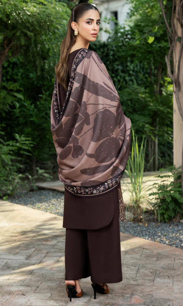 Maria.B 3PC Unstitched Heavy Embroidered Dhanak Suit ( Printed Woolen Shawl ) MRB#062