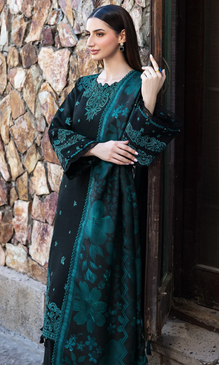 Maria.B 3PC Heavy Embroidered Dhanak Suit ( Printed Woolen Shawl )Mar#073