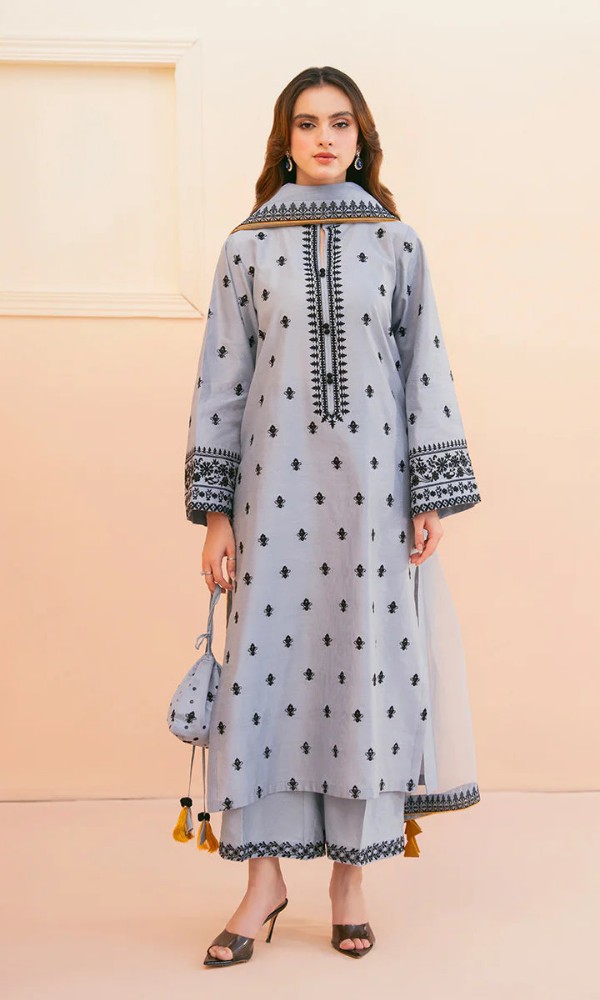 Maria.B 3PC (Unstitched) Embroidered Lawn Fabric Rz-69