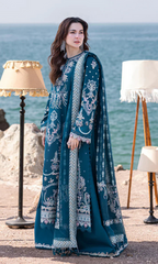 Qalamkar - 3PC Embroidered Sequence Chickenkari lawn Suit - GKA7095