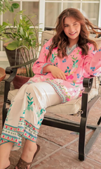 Sui Dhagha - 2PC Printed Shamoz Silk Suit - SD011