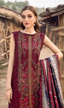 Maria.B 3PC Fully Embroidered Dhanak Shirt