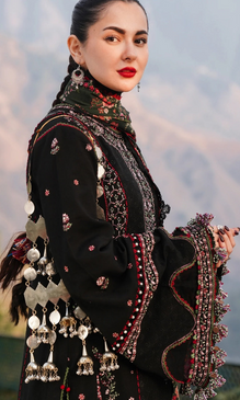 Hussain Rehar 3PC Fully Embroidered Dhanak Shirt mb _520