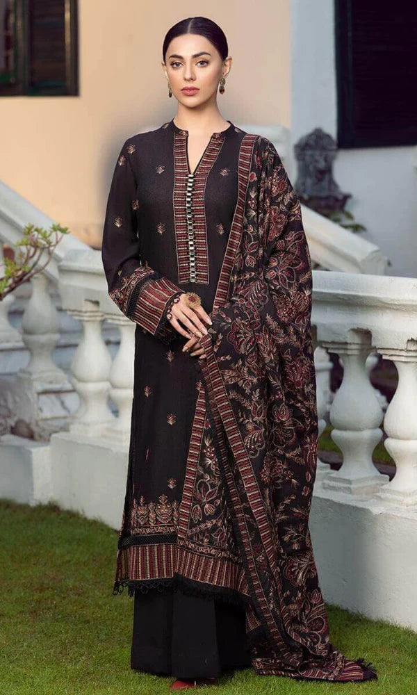 Bareeze - 3PC Dhanak  Heavy Embroidered Shirt With Dhanak Embroidered Dupatta