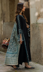Sapphire 3PC Heavy Embroidered Dhanak Suit ( Printed Woolen Shawl )SPH#1062