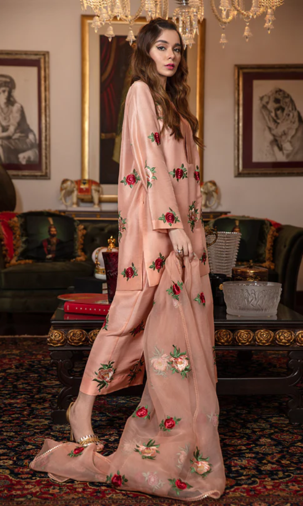 Bareeze - 3PC Embroidered Shamoz Silk Suit - BR09