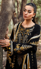 Maria.B - 3PC Heavy Embroidered Dhanak Suit - MB061
