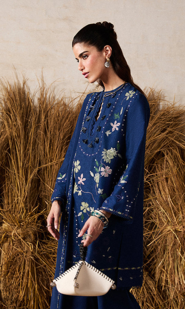 Maria.B 3PC Heavy Embroidered Dhanak Suit ( Four-sided Embroidered Dhanak Shawl )