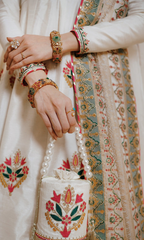 Peraan - 3PC Embroidered Premium Raw Silk Frock - RR59