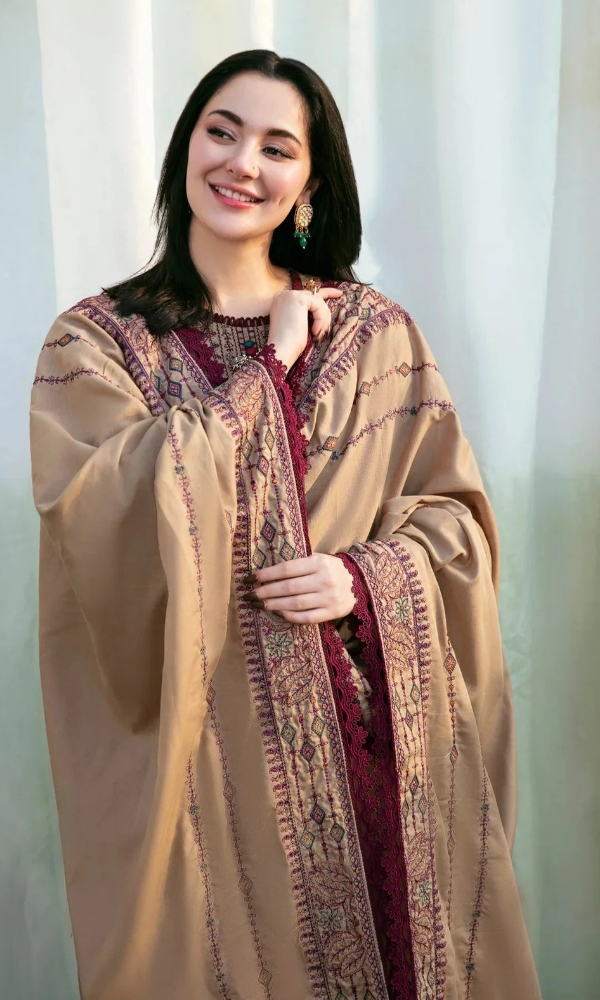 Asim Jofa 3PC Fully Embroidered Dhanak Suit Ajk#103