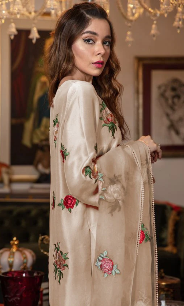 Bareeze - 3PC Embroidered Shamoz Silk Suit - BR13