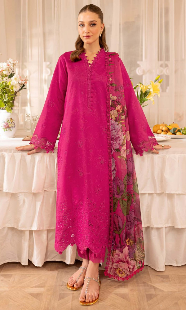 Maria.B 3PC (Unstitched) Embroidered Lawn Suit JZ-99