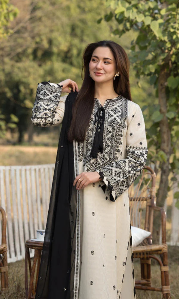 Maria.B 3PC Lawn Embroidered Suit -AL021