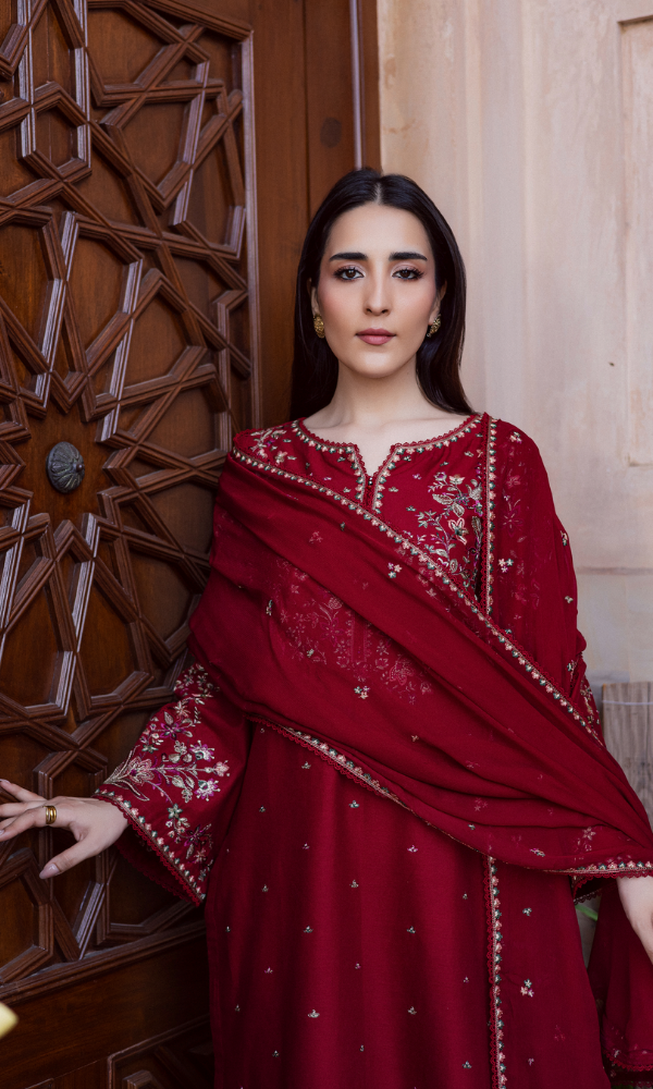 Maria.B 3PC (Unstitched) Embroidered Lawn Suit With Embroidery Chiffon Duppata BT-99