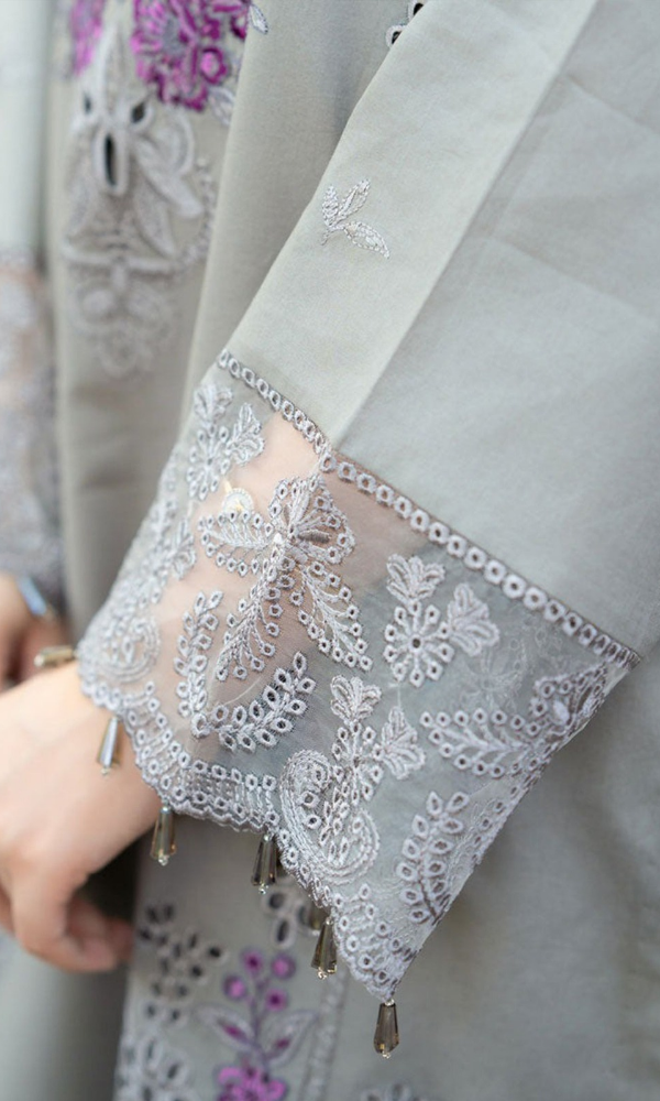 Mushq 3PC (Unstitched) Fully Embroidered Lawn Fabric RP-60