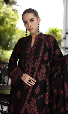 Bareeza 3PC Embroidered Dhanak Shirt