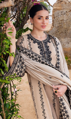 Maria.B 3PC Heavy Embroidered Dhanak Suit ( Four-sided Embroidered Dhanak Shawl